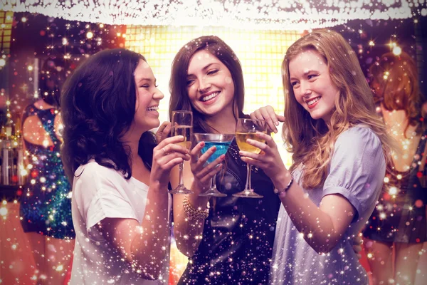 Composite image of friends with cocktails — Stock Photo, Image