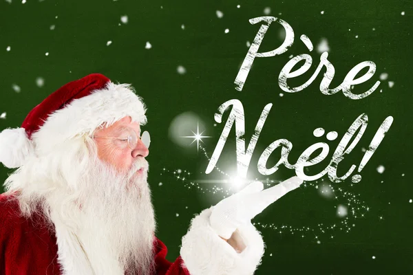 Papai Noel soprando massagem de Natal — Fotografia de Stock