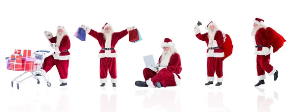 Aantal verschillende santas — Stockfoto