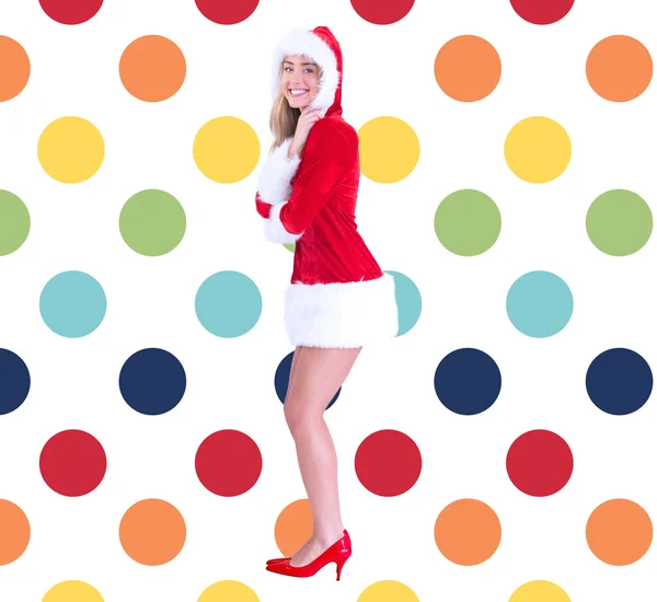 Pretty santa girl smiling at camera — Stock Photo, Image