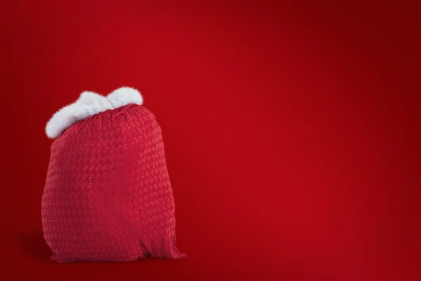 Santas kırmızı çanta — Stok fotoğraf