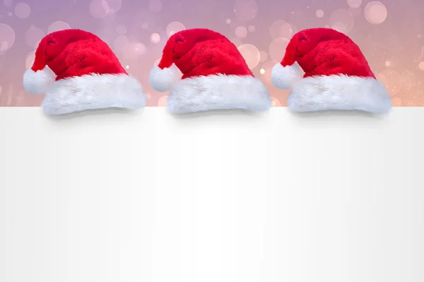 Cappelli Babbo Natale su poster — Foto Stock