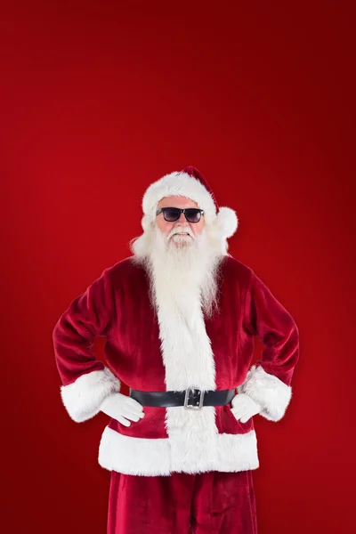 Santa Claus wears black sunglasses — Stock Photo, Image