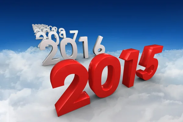 Composite image of 2015 red — Stock Photo, Image