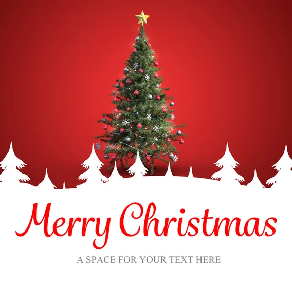Buon Natale contro l'albero di Natale — Foto Stock