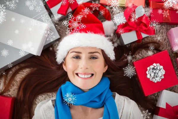 Festive redhead smiling at camera — Stock Photo, Image