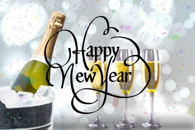 Happy new year message clipart