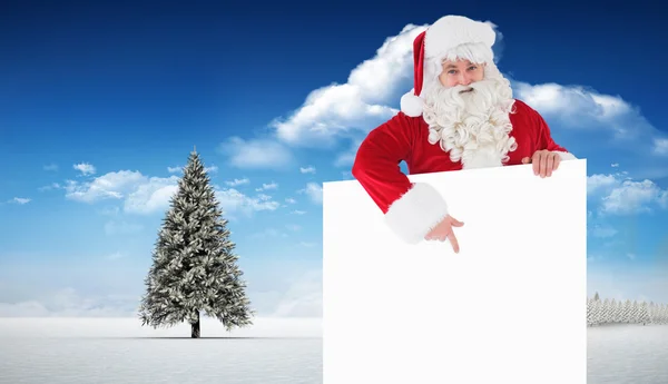 Happy santa claus presenteren teken — Stockfoto