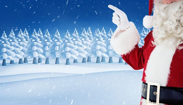 Mid section of santa pointing — Stock Photo, Image