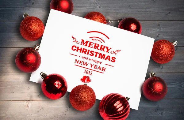 Imagem composta de banner e logotipo dizendo Feliz Natal — Fotografia de Stock