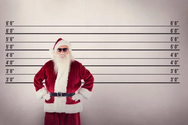 Santa claus wears black sunglasses — Stock Photo, Image