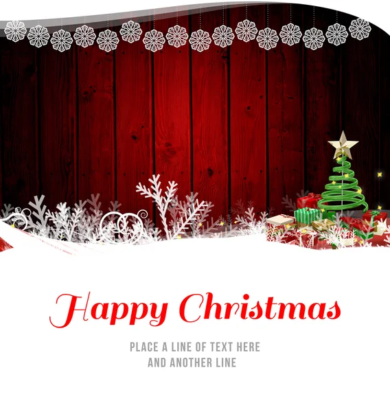 Feliz Natal contra quadro com árvore — Fotografia de Stock