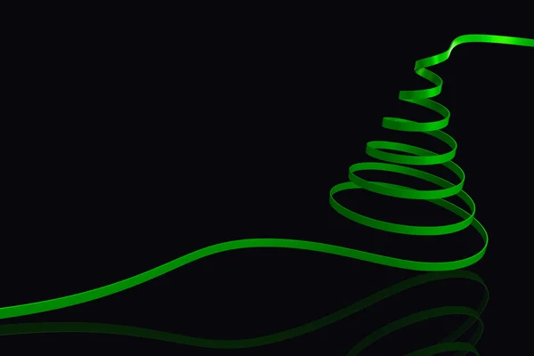 Composite image of green christmas tree ribbon — Stock Photo, Image
