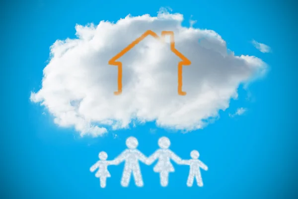 Cloud in shape of family — Stock Photo, Image