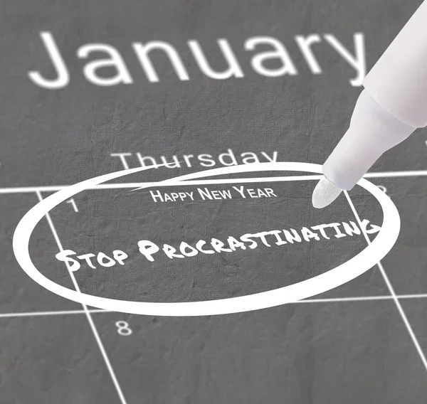 New years resolution on calendar — Stock Photo, Image