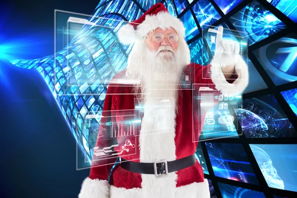 Santa Claus points at something — Stock Photo, Image