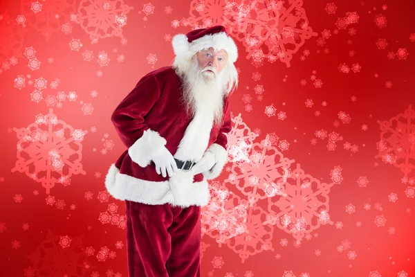 Papai Noel está surpreso com seu peso — Fotografia de Stock