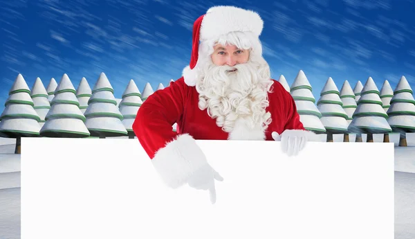 Radosny Mikołajem przedstawiając znak — Zdjęcie stockowe