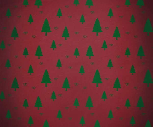 Red and green tree pattern wallpaper — Stock Photo, Image