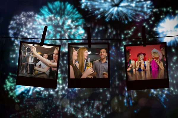 Attractive friends at a hen night drinking cocktails — Stock Photo, Image