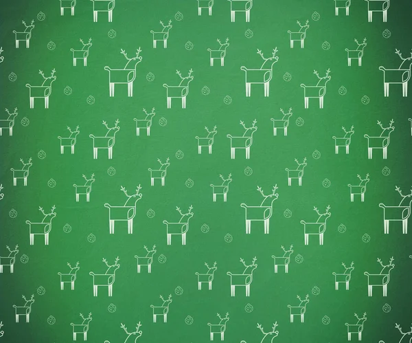 绿色和白色驯鹿花纹壁纸 — 图库照片