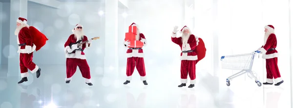 Composite image of different santas — Stock Photo, Image