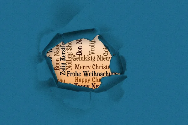 Composite image of circle hole in paper — Stock Photo, Image