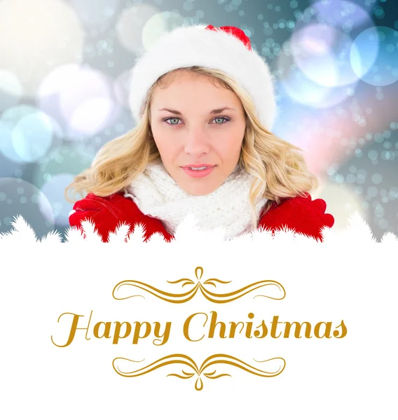 Happy festive blonde — Stock Photo, Image