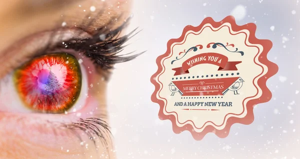 Red glowing eye looking ahead — Stock Photo, Image