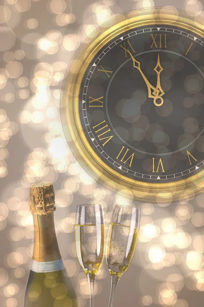Composite image of clock counting down to midnight — Stock Photo, Image