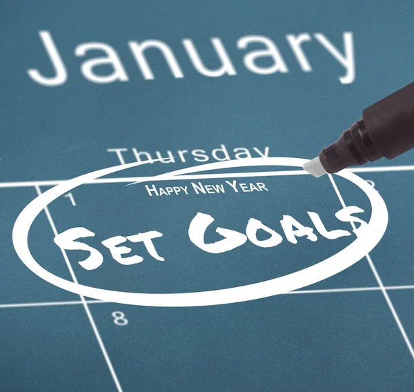 New years resolution on calendar — Stock Photo, Image