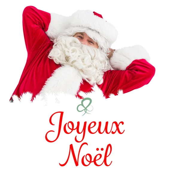 Feliz Papai Noel mentir e relaxar — Fotografia de Stock