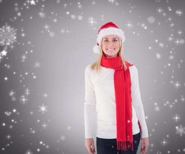 Festive blonde smiling — Stock Photo, Image