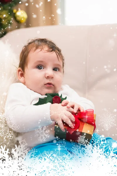 Babyjongen met Kerstmis — Stockfoto