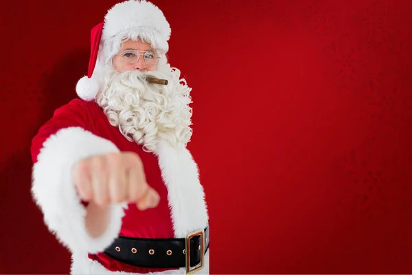Composite image of portrait of santa with cigar — Stock Photo, Image