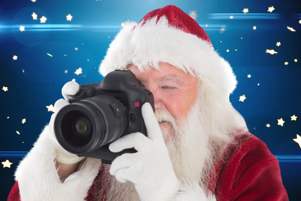 Der Weihnachtsmann macht ein Foto — Stockfoto