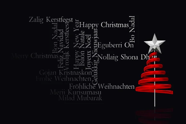 Roter Weihnachtsbaum Spirale Design — Stockfoto