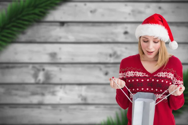 Immagine composita di donna in cerca di borsa — Foto Stock