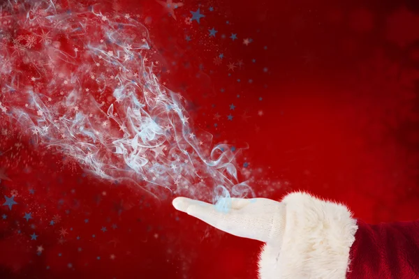 Santa Claus muestra la mano abierta — Foto de Stock