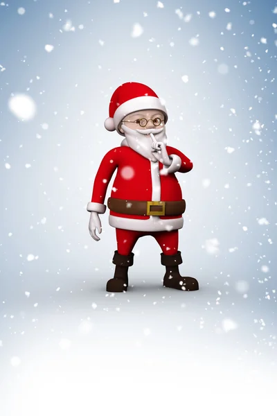 Cartoon santa with snow falling — Stock Photo, Image