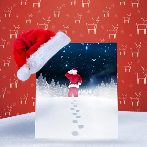 Santa delivery presents to village — Stock Photo, Image