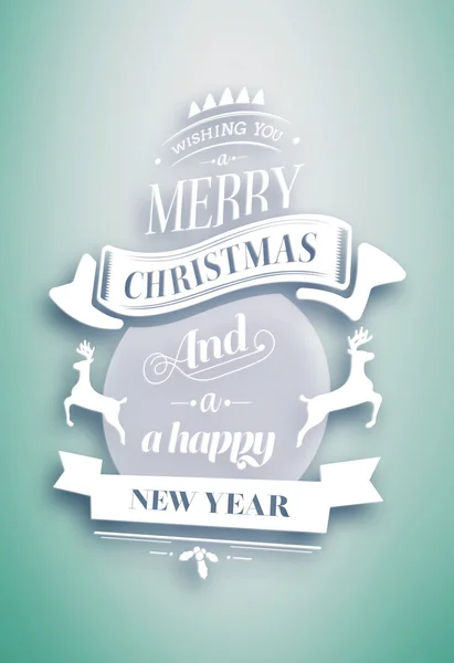 Christmas message against green vignette — Stock Photo, Image