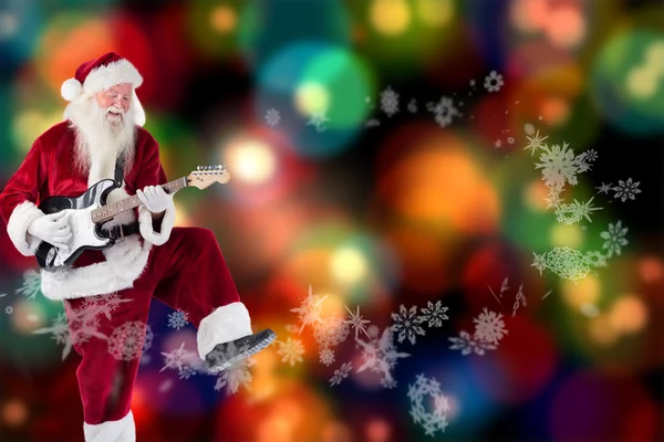 Papai Noel se diverte com guitarra — Fotografia de Stock