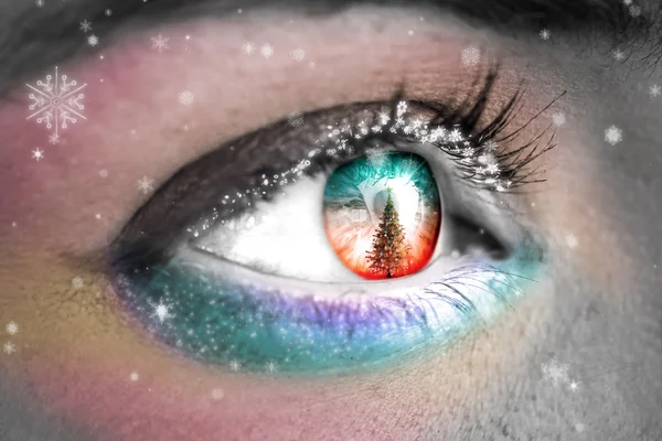 Composite image of close up of female eye — Stock Photo, Image