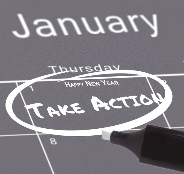 New years resolution on calendar — Stock Photo, Image