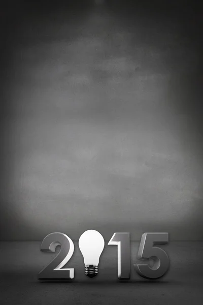 Композитное изображение 2015 года с лампочкой — стоковое фото