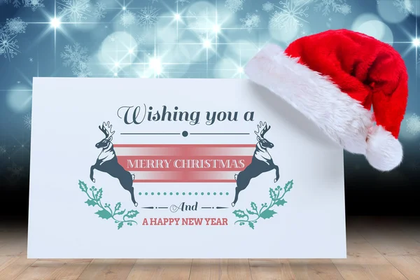 Imagem composta de banner colorido desejando um feliz Natal — Fotografia de Stock