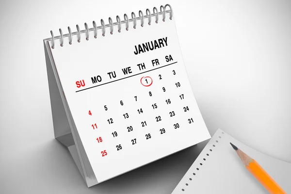 Composite image of january on calendar — Stock Photo, Image