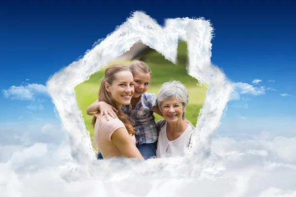 Grandmother mother and daughter with family — Stock Photo, Image