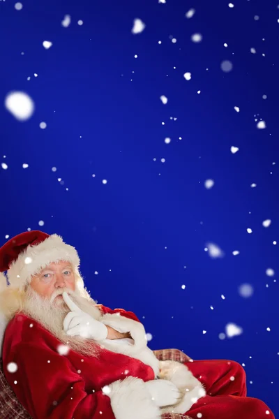 Papai Noel pedindo silêncio — Fotografia de Stock